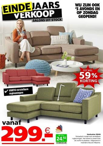 Seats and Sofas Dean hoeksalon aanbieding