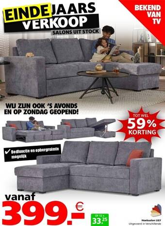 Seats and Sofas Lily hoeksalon, zetelbed aanbieding