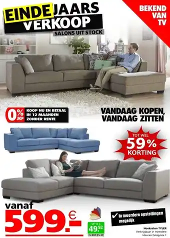 Seats and Sofas Tyler hoeksalon aanbieding