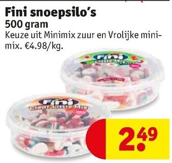 Kruidvat Fini snoepsilo's 500 gram aanbieding