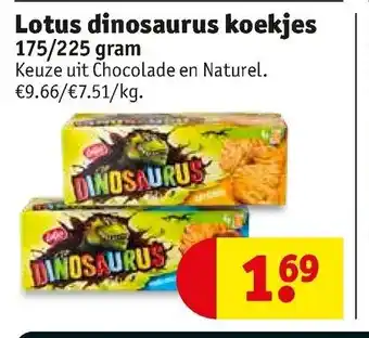 Kruidvat Lotus dinosaurs koekjes 175/225 gram aanbieding