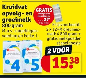 Kruidvat Kruidvat opvolg- en groeimelk 800 gram aanbieding