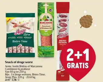 Delhaize Snack of droge worst aanbieding