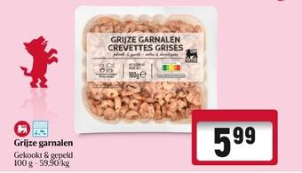 Delhaize Grijze garnalen aanbieding