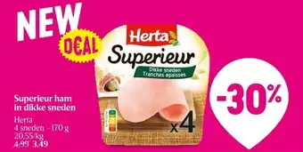 Delhaize Superieur ham in dikke sneden aanbieding