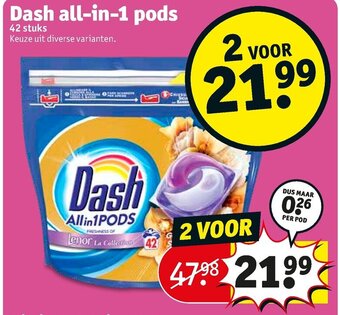 Kruidvat Dash all-in-1 pods aanbieding