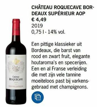 Lidl Château roquecave bordeaux supérieur aop aanbieding