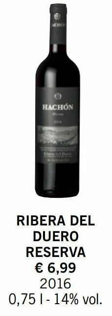 Lidl Ribera del duero reserva aanbieding