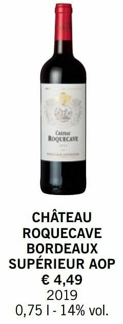 Lidl Château roquecave bordeaux supérieur aop aanbieding