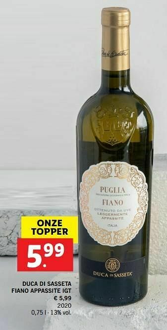 Duca di sasseta fiano appassite igt