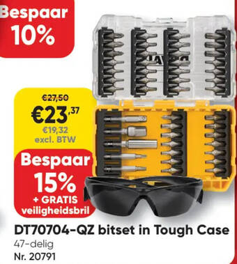 Toolstation DT70704-QZ bitset in Tough Case 47-delig aanbieding