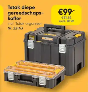 Toolstation Tstak diepe gereedschapskoffer aanbieding