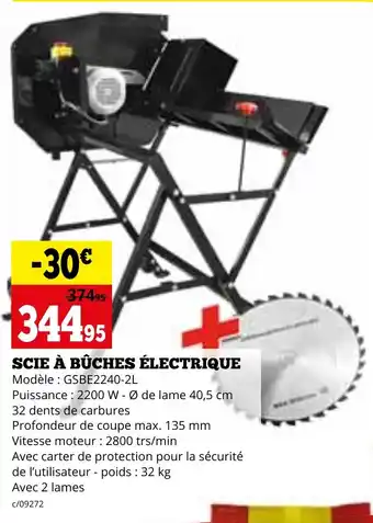 SCIE À BÛCHES ÉLECTRIQUE
