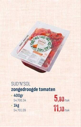 Horeca totaal SUD'N'SOL zongedroogde tomaten 400gr aanbieding
