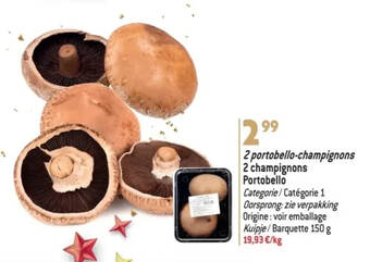 Match 2 portobello-champignons 2 champignons portobello aanbieding