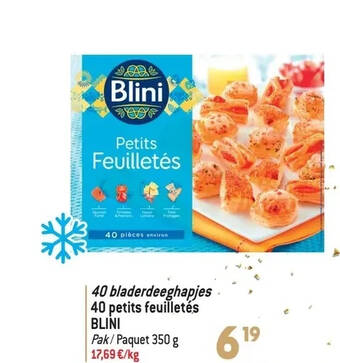 Match 40 bladerdeeghapjes 40 petits feuilletés blini aanbieding