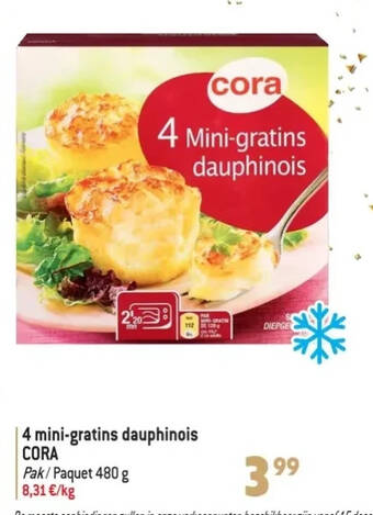 Match 4 mini-gratins dauphinois cora aanbieding