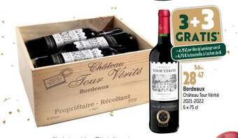 Match Bordeaux château tour vérité 2021-2022 6x75 cl aanbieding
