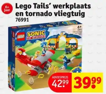 Lego Tails' werkplaats en tornado vliegtuig 76991