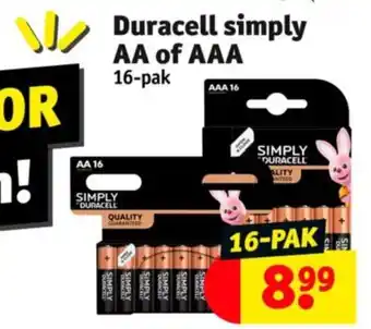 Duracell simply AA of AAA