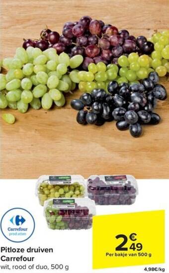 Carrefour Market Pitloze druiven Carrefour 500g aanbieding