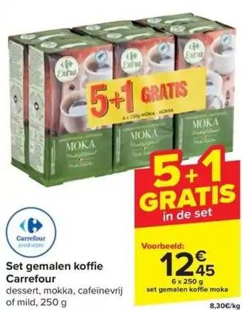 Carrefour Market set gemalen koffie Carrefour 6 x 250g aanbieding