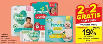 Carrefour Market Gamma Pampers alle soorten (behalve promopacks en luiers Baby-Dry) aanbieding
