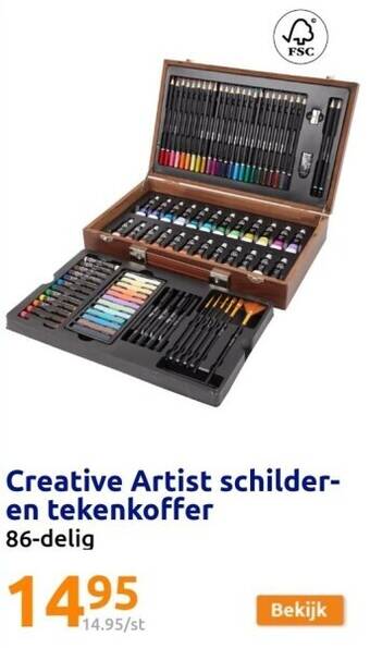 Action Creative artist schilder- en tekenkoffer aanbieding