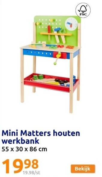 Action Mini matters houten werkbank aanbieding