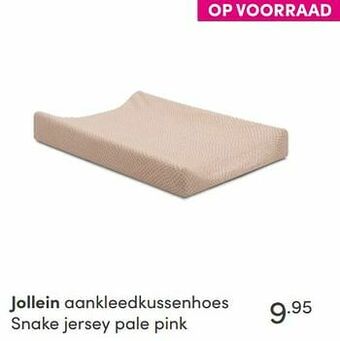 Baby & Tiener Jollein aankleedkussenhoes snake jersey pale pink aanbieding