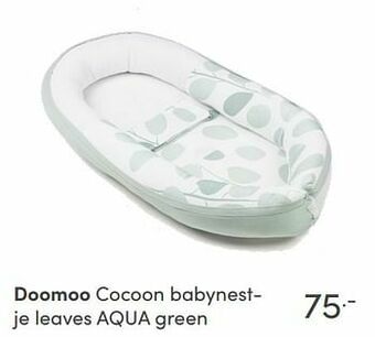 Baby & Tiener Doomoo cocoon babynestje leaves aqua green aanbieding