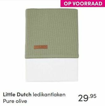 Baby & Tiener Little dutch ledikantlaken pure olive aanbieding