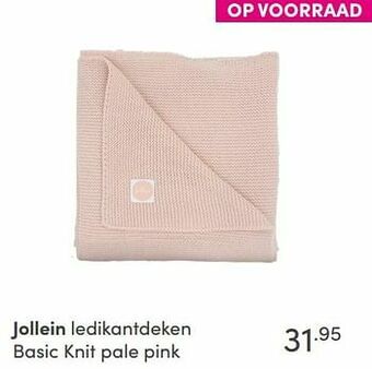 Jollein ledikantdeken basic knit pale pink