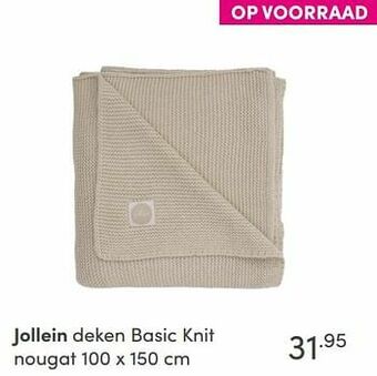 Baby & Tiener Jollein deken basic knit nougat aanbieding