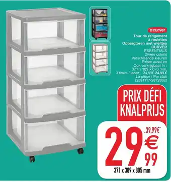 Cora Curver Tour de rangement a roulettes Opbergtoren met wieltjes aanbieding