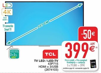 Cora TCL TV LED / LED-TV 43P715 aanbieding