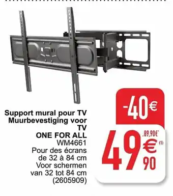 Cora Support mural pour TV Muurbevestiging voor TV One For All aanbieding