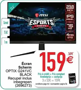 Cora Ecran Scherm Optix G241VC Black aanbieding
