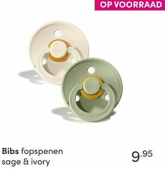 Baby & Tiener Bibs fopspenen sage + ivory aanbieding