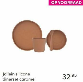 Baby & Tiener Jollein silicone dinerset caramel aanbieding