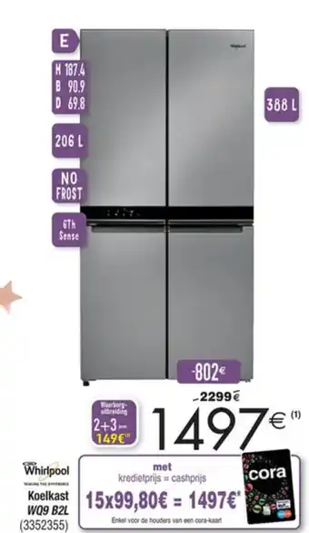 Cora Whirlpool Koelkast WQ9 B2L aanbieding