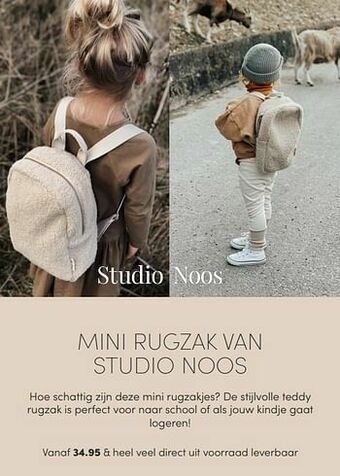 Baby & Tiener Mini rugzak van studio noos aanbieding