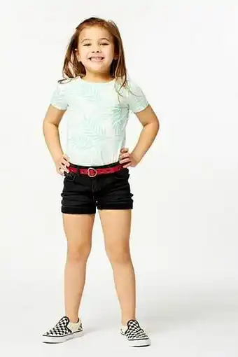 HEMA HEMA Kindershort Denim Zwart (zwart) aanbieding