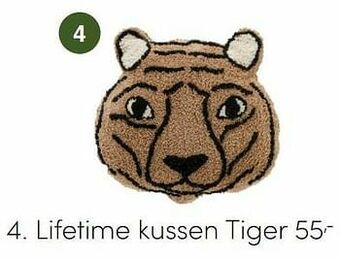 Baby & Tiener Lifetime kussen tiger aanbieding