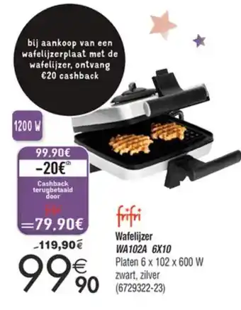 Cora frifri Wafelijzer WA102A 6X10 1200w aanbieding