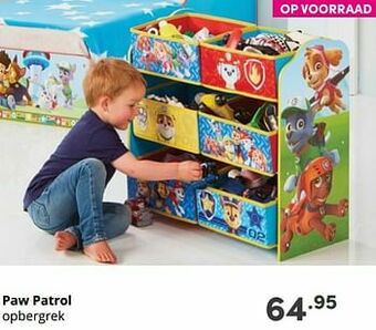Baby & Tiener Paw patrol opbergrek aanbieding