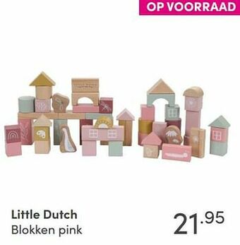 Baby & Tiener Little dutch blokken pink aanbieding