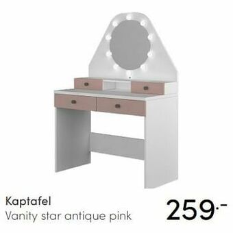 Baby & Tiener Kaptafel vanity star antique pink aanbieding