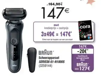 Cora BRAUN Scheerapparaat SERIES6 61-N1000S aanbieding