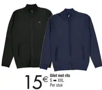 Gilet met rits S-XXL